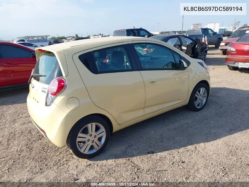 2013 Chevrolet Spark Ls Auto VIN: KL8CB6S97DC589194 Lot: 40615699