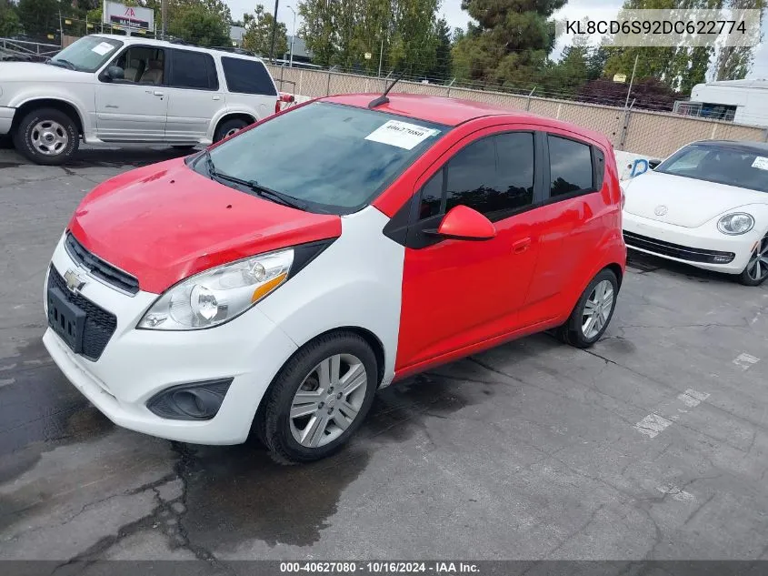 2013 Chevrolet Spark 1Lt Auto VIN: KL8CD6S92DC622774 Lot: 40627080