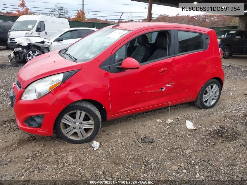 2013 Chevrolet Spark 1Lt Auto VIN: KL8CD6S91DC591954 Lot: 40738231