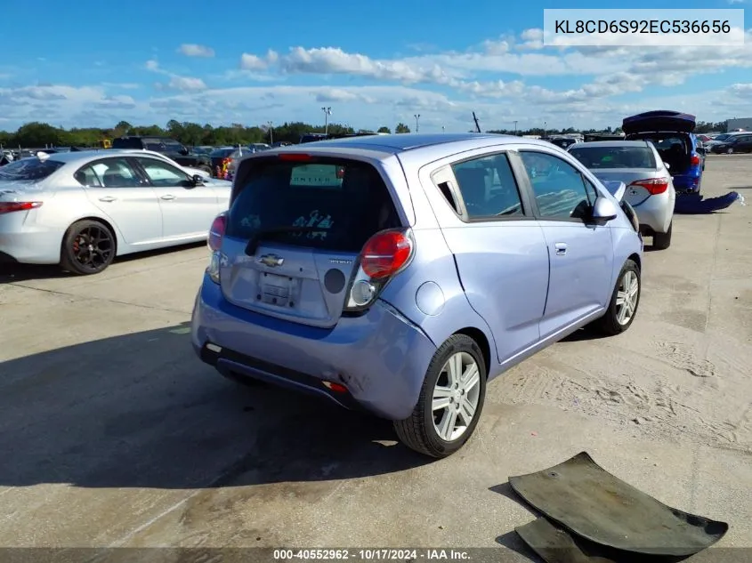 2014 Chevrolet Spark 1Lt Auto VIN: KL8CD6S92EC536656 Lot: 40552962