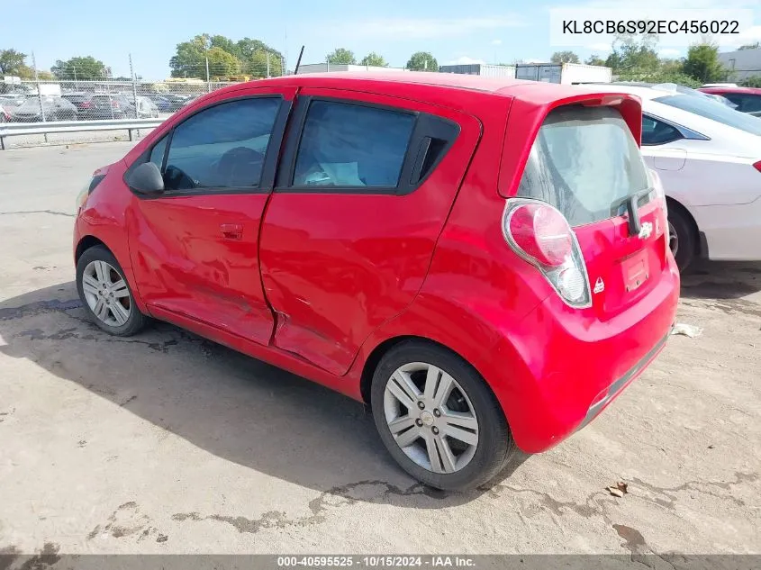 2014 Chevrolet Spark Ls Auto VIN: KL8CB6S92EC456022 Lot: 40595525