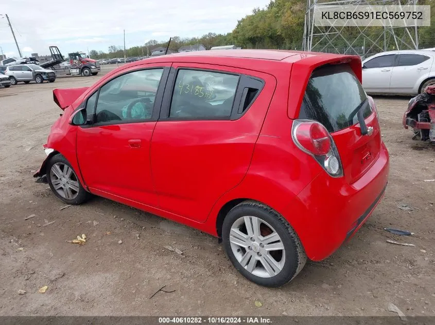 2014 Chevrolet Spark Ls Auto VIN: KL8CB6S91EC569752 Lot: 40610282