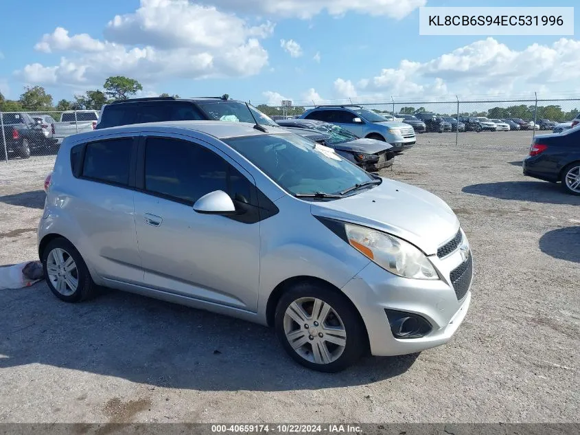 2014 Chevrolet Spark Ls Auto VIN: KL8CB6S94EC531996 Lot: 40659174