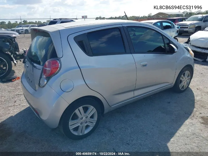 2014 Chevrolet Spark Ls Auto VIN: KL8CB6S94EC531996 Lot: 40659174