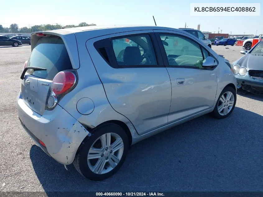 2014 Chevrolet Spark Ls Auto VIN: KL8CB6S94EC408862 Lot: 40660090