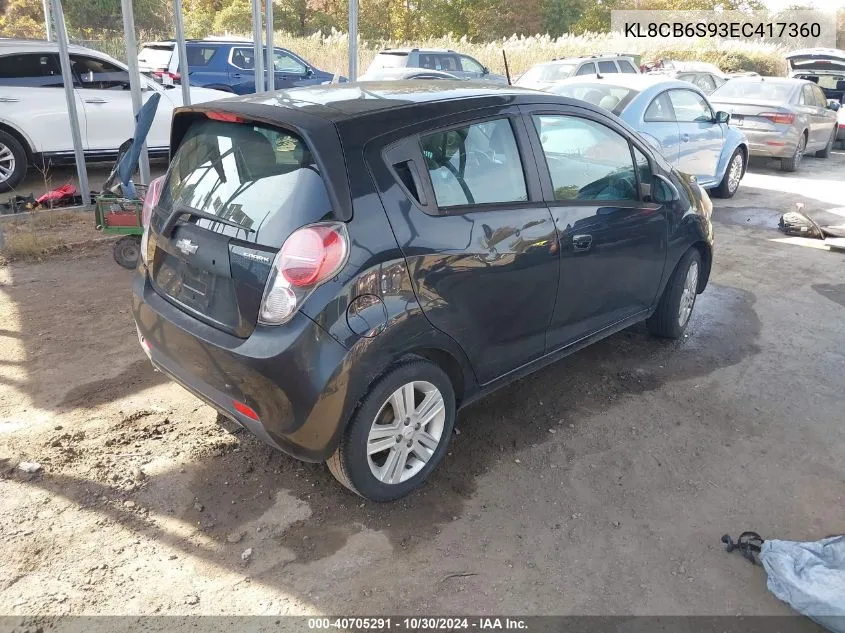 2014 Chevrolet Spark Ls Auto VIN: KL8CB6S93EC417360 Lot: 40705291