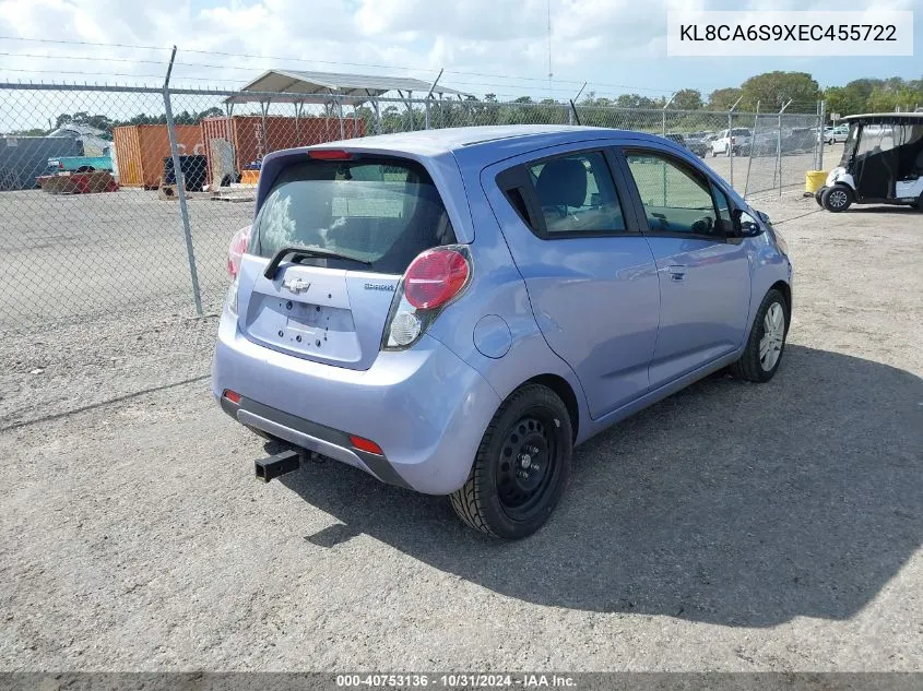 2014 Chevrolet Spark Ls Manual VIN: KL8CA6S9XEC455722 Lot: 40753136