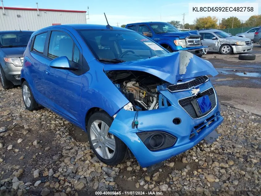 2014 Chevrolet Spark 1Lt Auto VIN: KL8CD6S92EC482758 Lot: 40805645