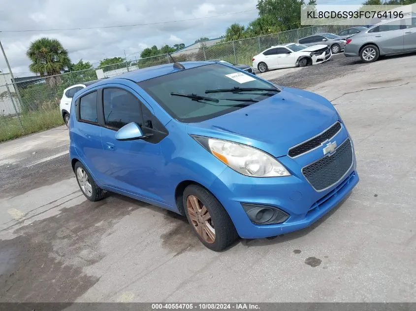 2015 Chevrolet Spark 1Lt Cvt VIN: KL8CD6S93FC764196 Lot: 40554705