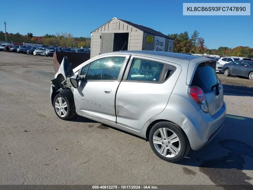 2015 Chevrolet Spark Ls Cvt VIN: KL8CB6S93FC747890 Lot: 40612278