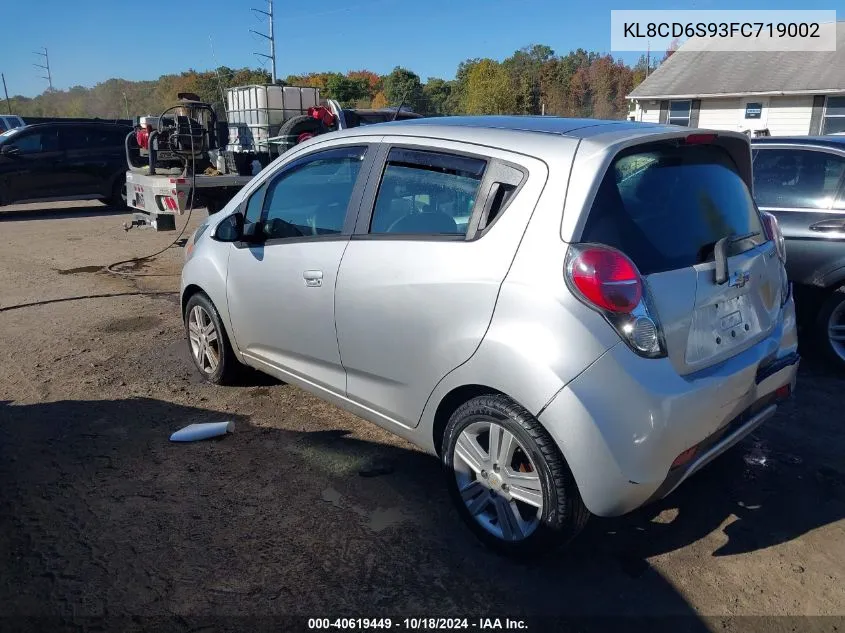 2015 Chevrolet Spark 1Lt Cvt VIN: KL8CD6S93FC719002 Lot: 40619449