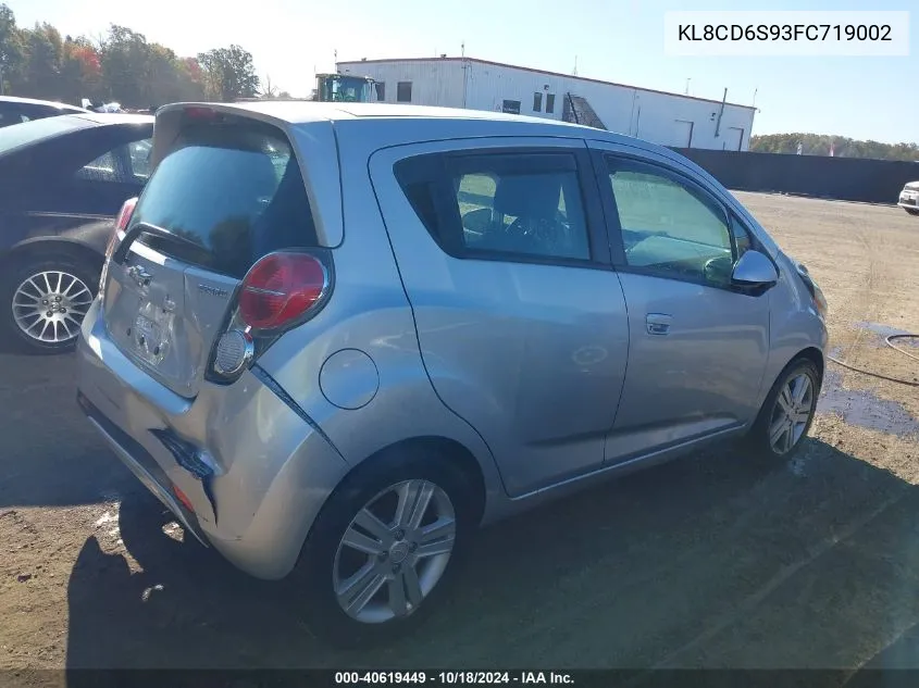 2015 Chevrolet Spark 1Lt Cvt VIN: KL8CD6S93FC719002 Lot: 40619449