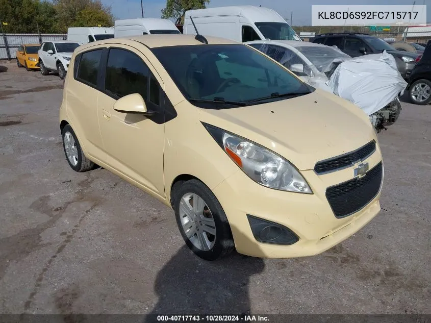 2015 Chevrolet Spark 1Lt Cvt VIN: KL8CD6S92FC715717 Lot: 40717743