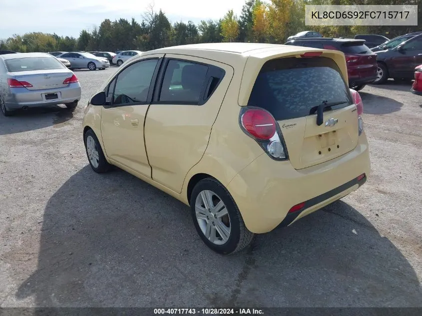 2015 Chevrolet Spark 1Lt Cvt VIN: KL8CD6S92FC715717 Lot: 40717743