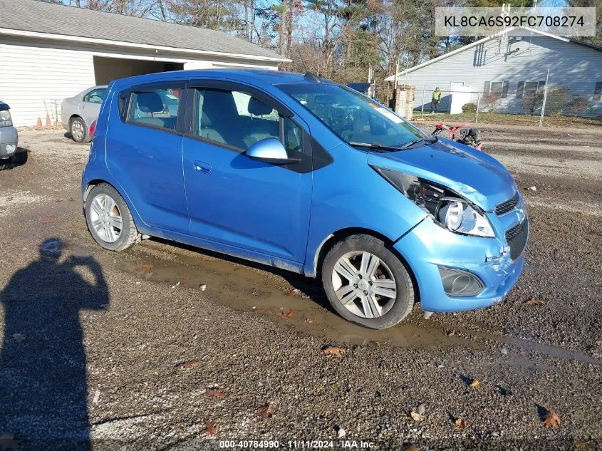 2015 Chevrolet Spark Ls Manual VIN: KL8CA6S92FC708274 Lot: 40784990