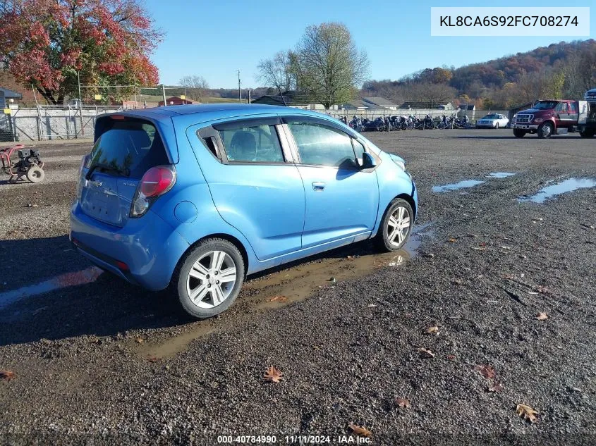 2015 Chevrolet Spark Ls Manual VIN: KL8CA6S92FC708274 Lot: 40784990