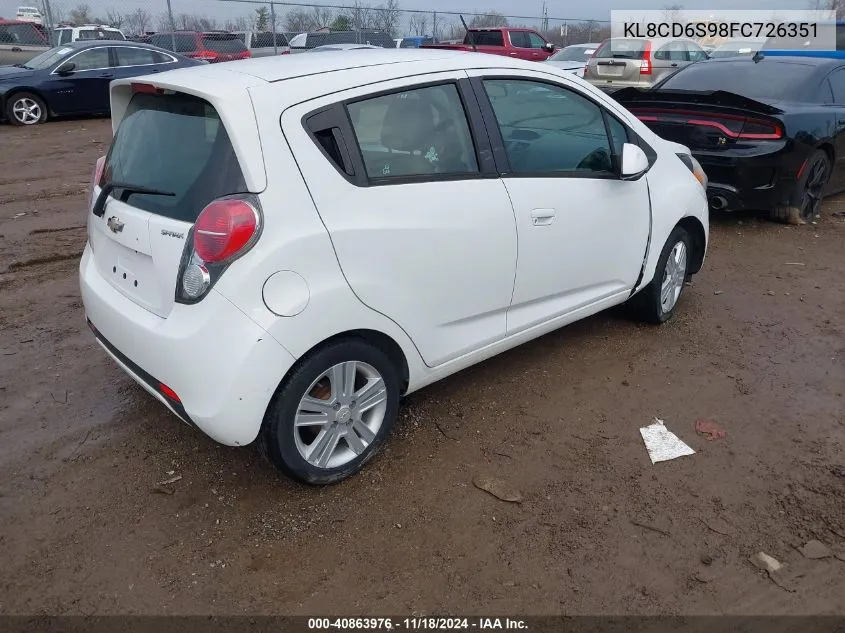 2015 Chevrolet Spark 1Lt Cvt VIN: KL8CD6S98FC726351 Lot: 40863976