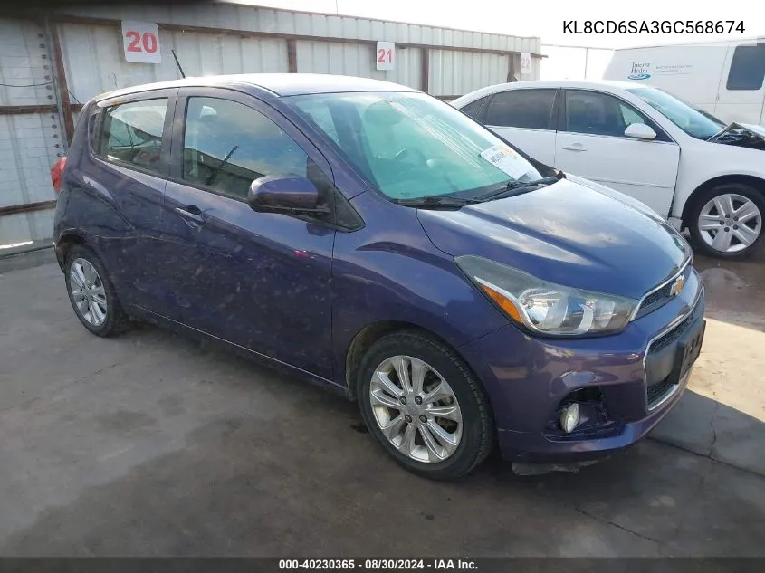 2016 Chevrolet Spark 1Lt Cvt VIN: KL8CD6SA3GC568674 Lot: 40230365