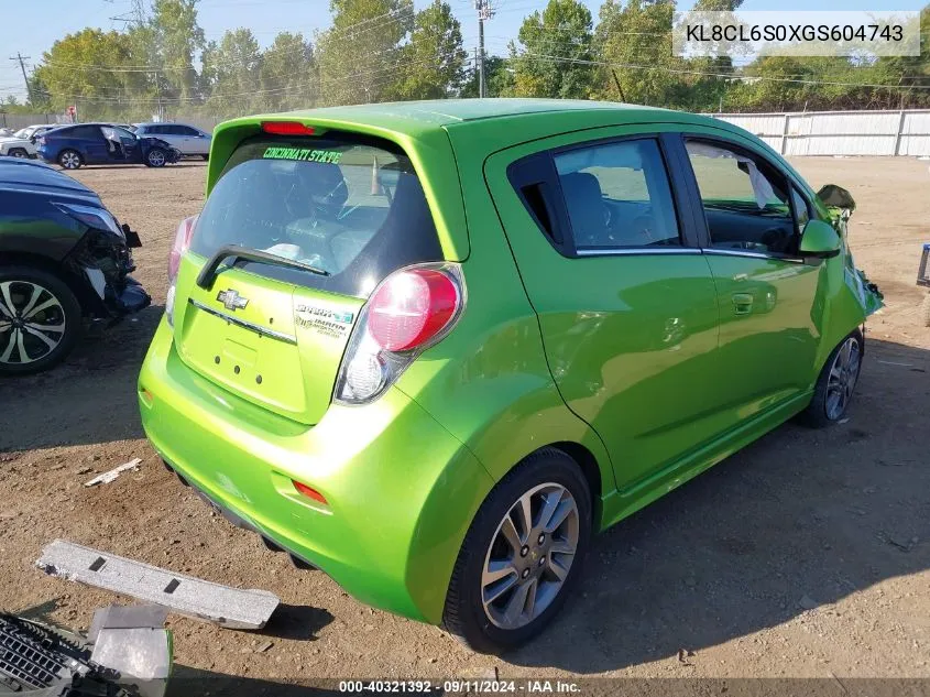 2016 Chevrolet Spark Ev 2Lt VIN: KL8CL6S0XGS604743 Lot: 40321392