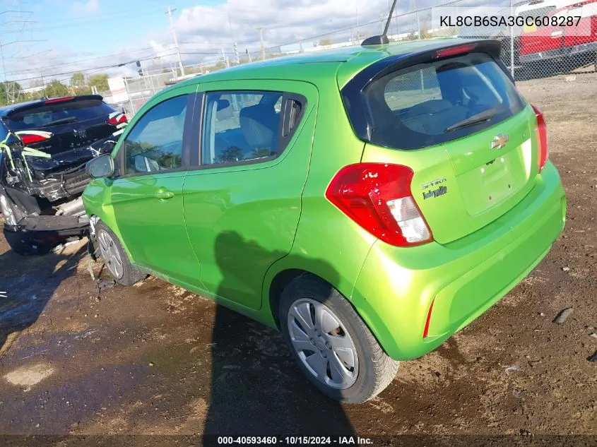 2016 Chevrolet Spark Ls Cvt VIN: KL8CB6SA3GC608287 Lot: 40593460