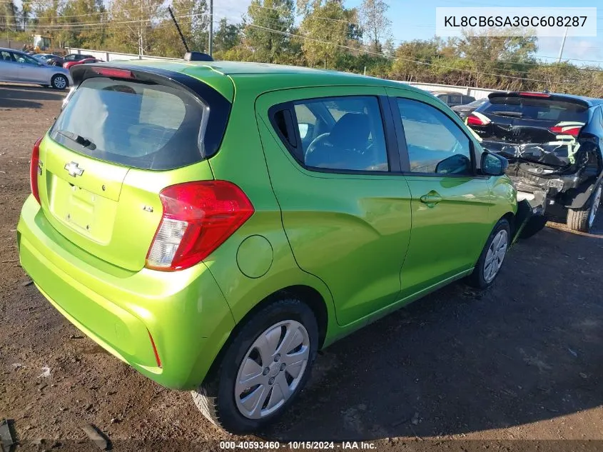 2016 Chevrolet Spark Ls Cvt VIN: KL8CB6SA3GC608287 Lot: 40593460