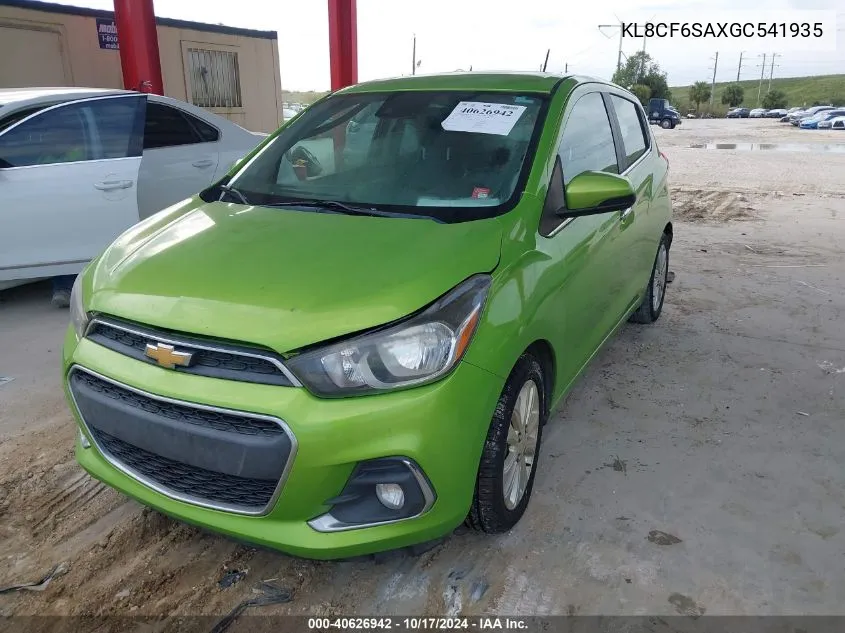 2016 Chevrolet Spark 2Lt Cvt VIN: KL8CF6SAXGC541935 Lot: 40626942