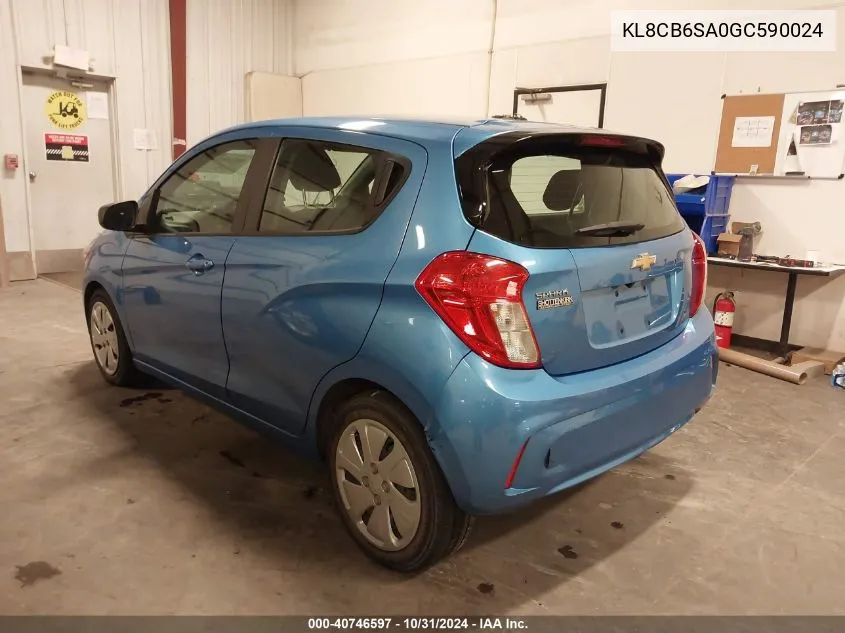 2016 Chevrolet Spark Ls Cvt VIN: KL8CB6SA0GC590024 Lot: 40746597