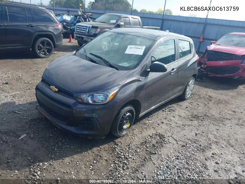 2016 Chevrolet Spark Ls Cvt VIN: KL8CB6SAXGC613759 Lot: 40799062