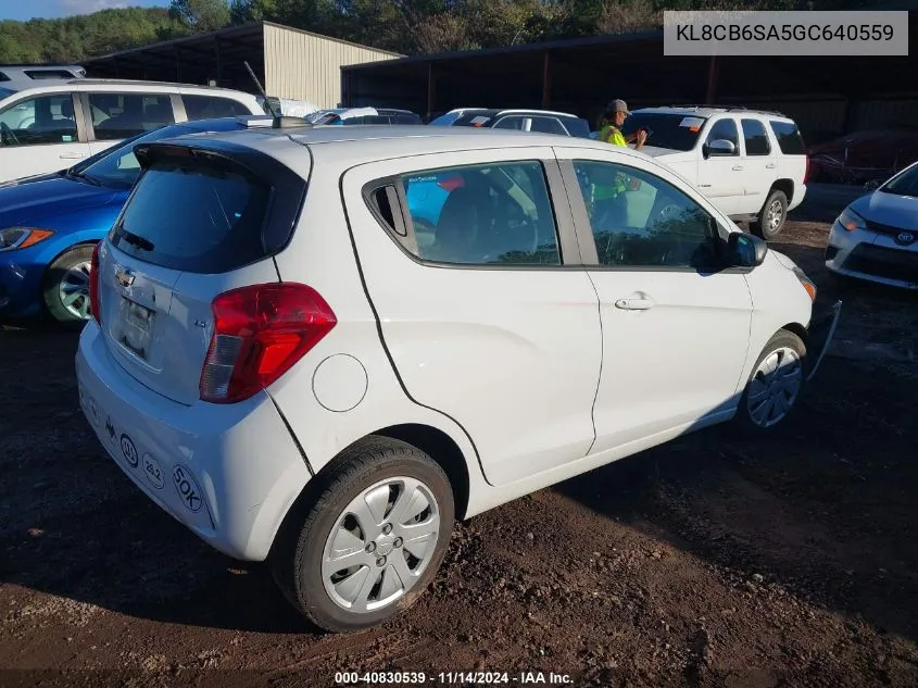 2016 Chevrolet Spark Ls Cvt VIN: KL8CB6SA5GC640559 Lot: 40830539