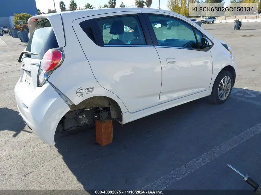 2016 Chevrolet Spark Ev 1Lt VIN: KL8CK6S02GC650134 Lot: 40892075