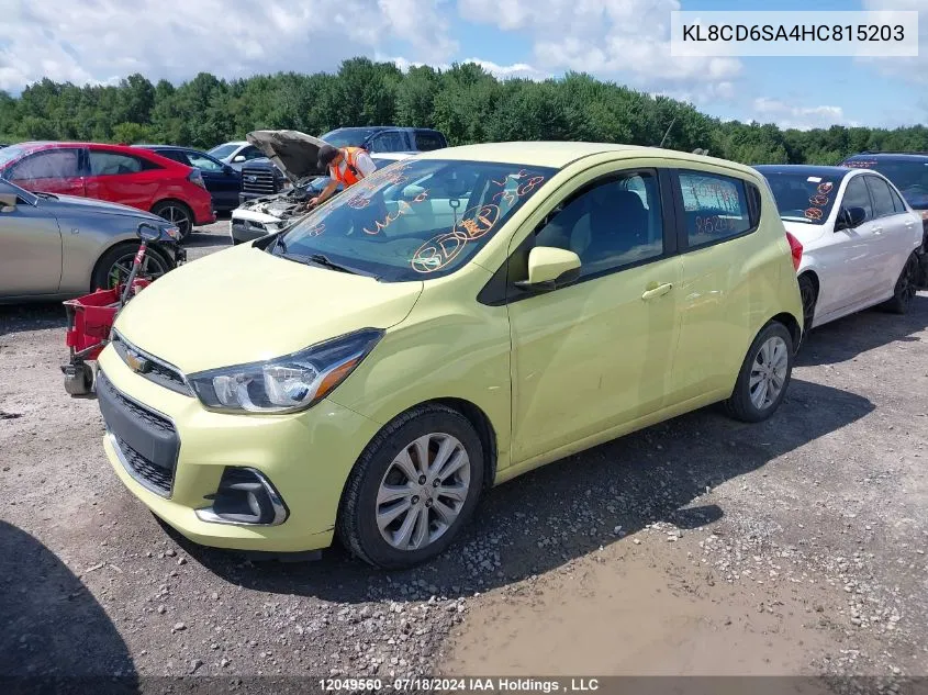 2017 Chevrolet Spark VIN: KL8CD6SA4HC815203 Lot: 12049560