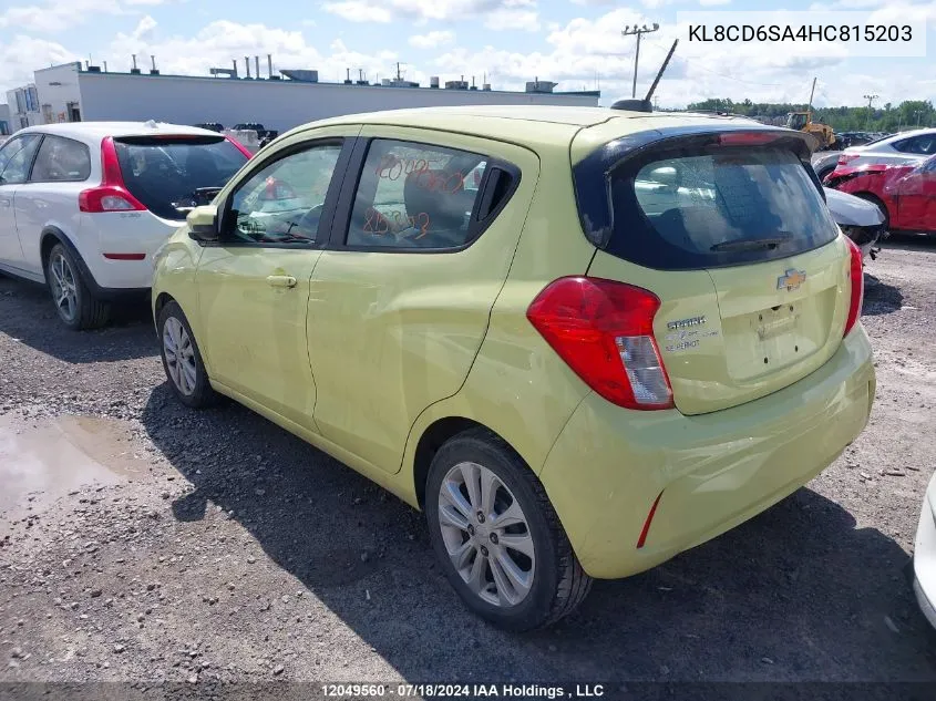 2017 Chevrolet Spark VIN: KL8CD6SA4HC815203 Lot: 12049560