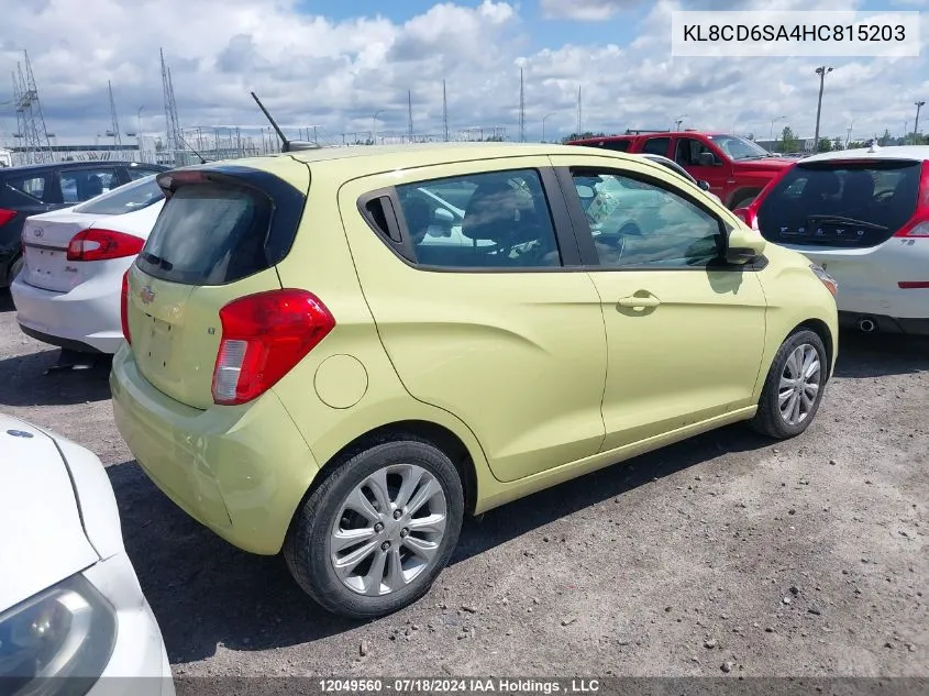 2017 Chevrolet Spark VIN: KL8CD6SA4HC815203 Lot: 12049560