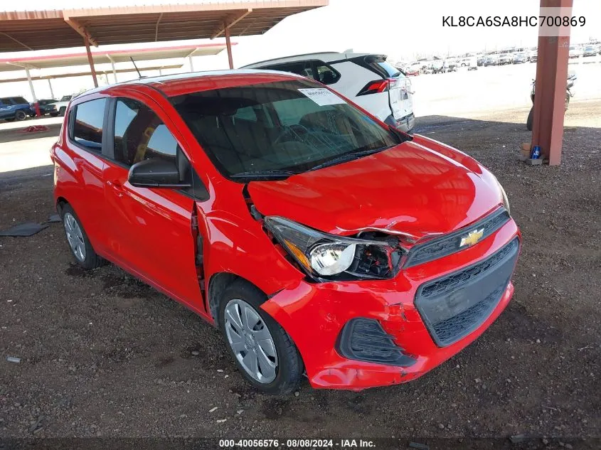 2017 Chevrolet Spark Ls Manual VIN: KL8CA6SA8HC700869 Lot: 40056576