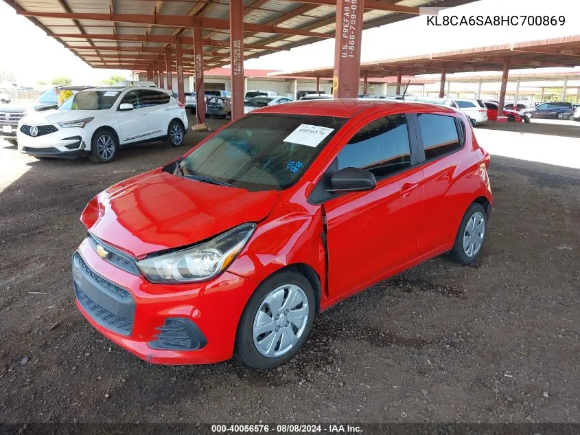 2017 Chevrolet Spark Ls Manual VIN: KL8CA6SA8HC700869 Lot: 40056576