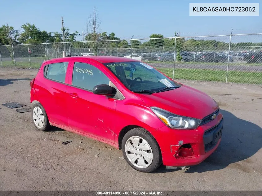 2017 Chevrolet Spark Ls Manual VIN: KL8CA6SA0HC723062 Lot: 40114096