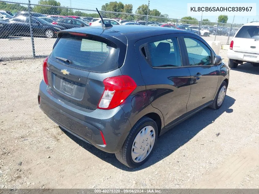 2017 Chevrolet Spark Ls Cvt VIN: KL8CB6SA0HC838967 Lot: 40275320