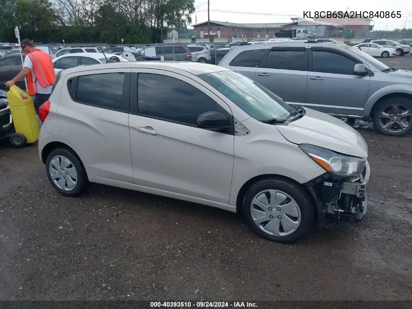 2017 Chevrolet Spark Ls Cvt VIN: KL8CB6SA2HC840865 Lot: 40393510