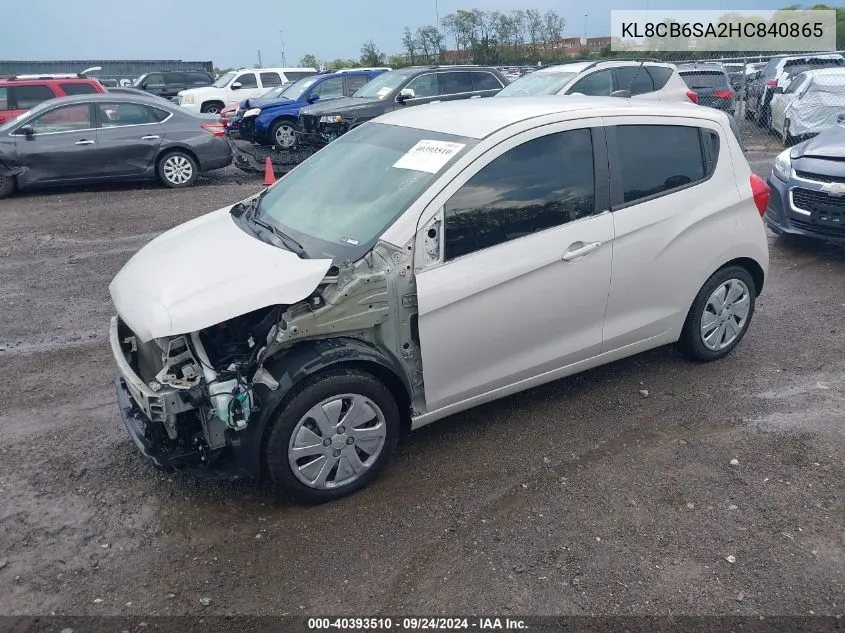 2017 Chevrolet Spark Ls Cvt VIN: KL8CB6SA2HC840865 Lot: 40393510