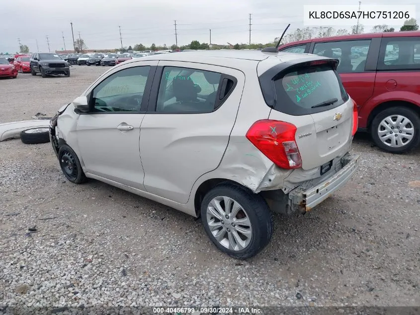 2017 Chevrolet Spark 1Lt VIN: KL8CD6SA7HC751206 Lot: 40456799