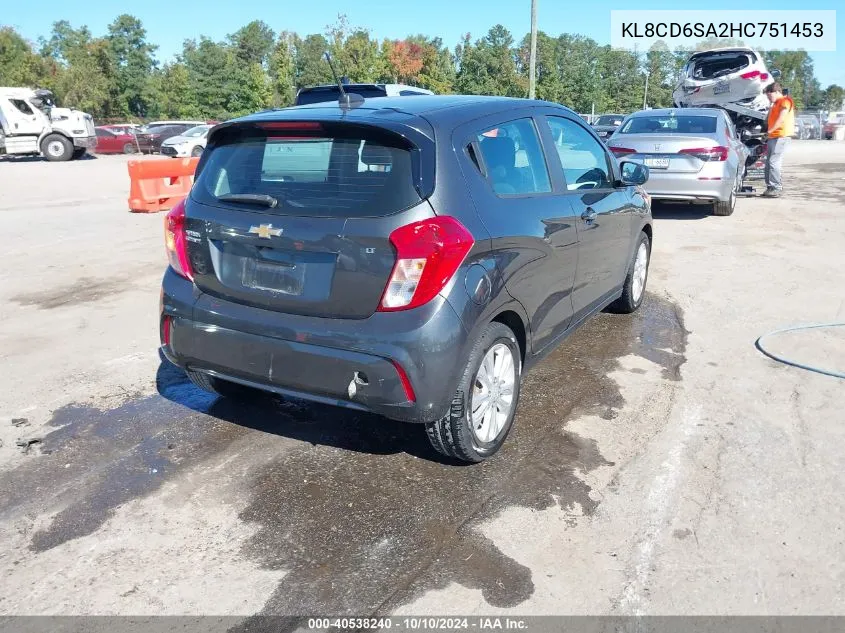 2017 Chevrolet Spark 1Lt Cvt VIN: KL8CD6SA2HC751453 Lot: 40538240