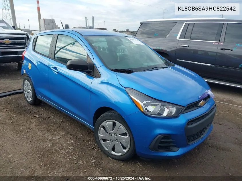 2017 Chevrolet Spark Ls Cvt VIN: KL8CB6SA9HC822542 Lot: 40686672