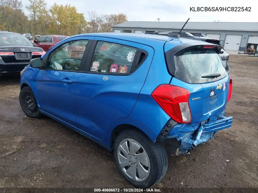 2017 Chevrolet Spark Ls Cvt VIN: KL8CB6SA9HC822542 Lot: 40686672