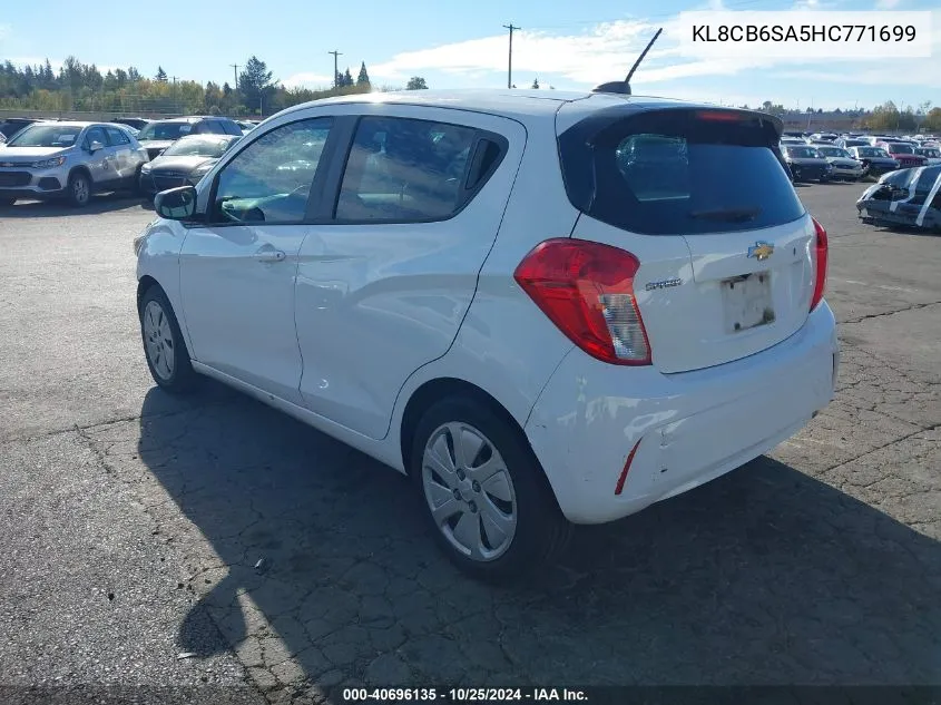 2017 Chevrolet Spark Ls Cvt VIN: KL8CB6SA5HC771699 Lot: 40696135