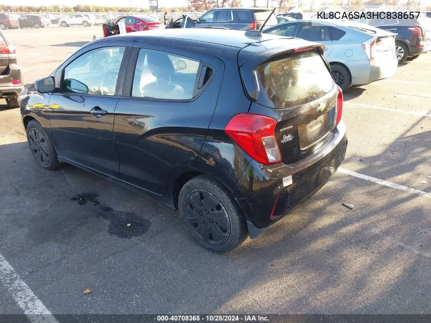 2017 Chevrolet Spark Ls Manual VIN: KL8CA6SA3HC838657 Lot: 40708365