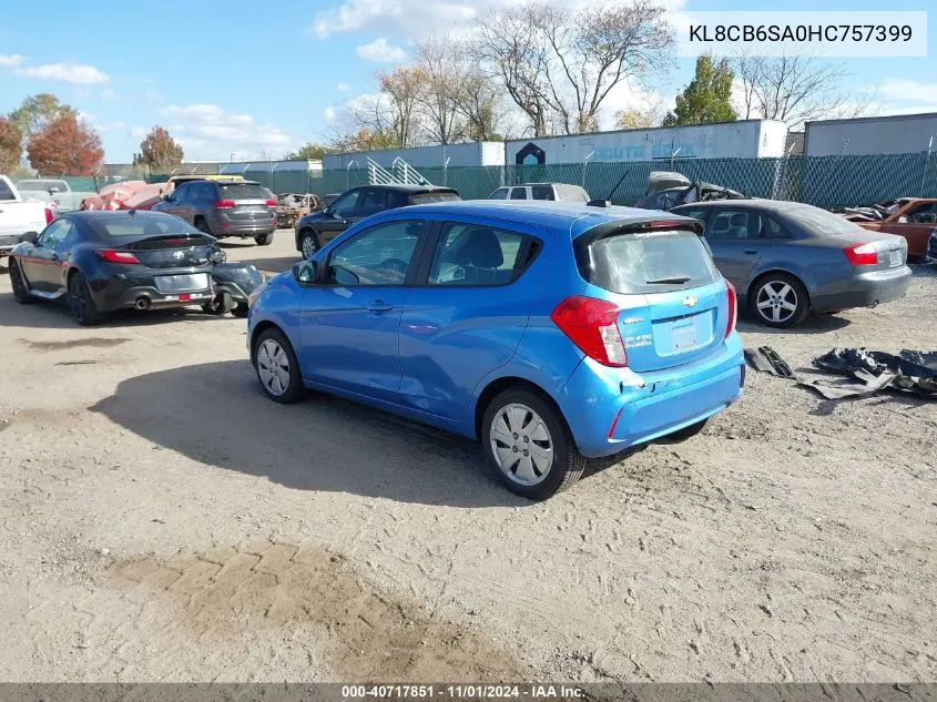 2017 Chevrolet Spark Ls Cvt VIN: KL8CB6SA0HC757399 Lot: 40717851