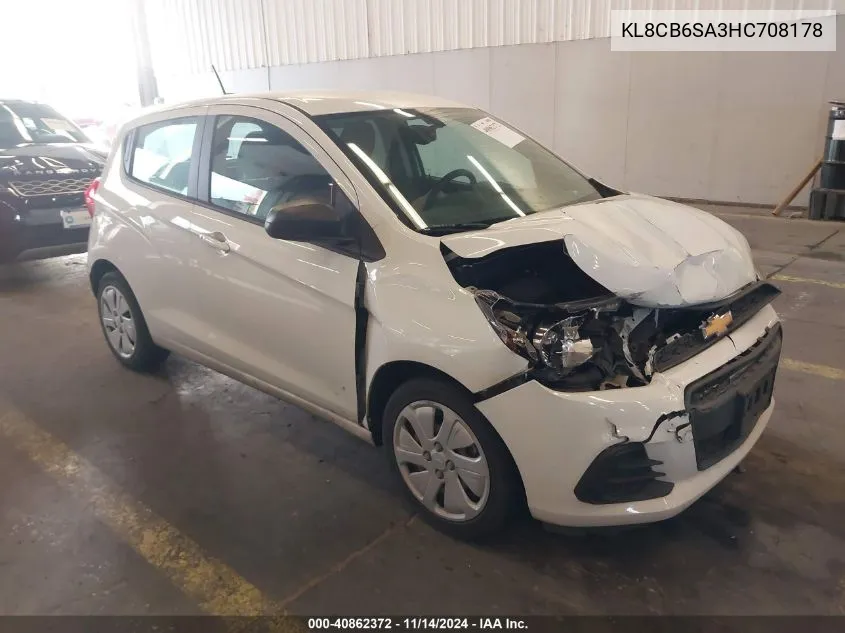 2017 Chevrolet Spark Ls Cvt VIN: KL8CB6SA3HC708178 Lot: 40862372