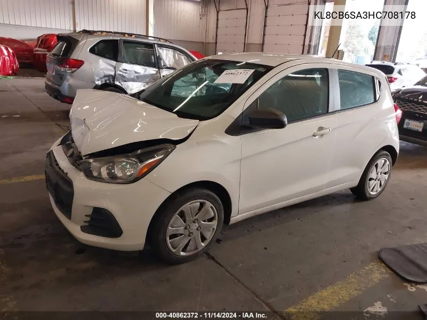 2017 Chevrolet Spark Ls Cvt VIN: KL8CB6SA3HC708178 Lot: 40862372