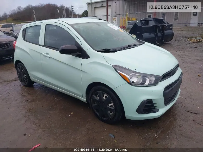 2017 Chevrolet Spark Ls Cvt VIN: KL8CB6SA3HC757140 Lot: 40914111