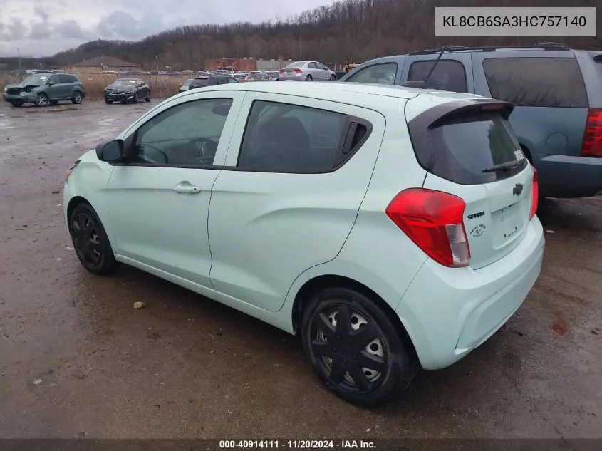 2017 Chevrolet Spark Ls Cvt VIN: KL8CB6SA3HC757140 Lot: 40914111